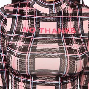 No Thanks Plaid Top